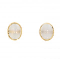 Vintage Gold Moonstone Stud Earrings