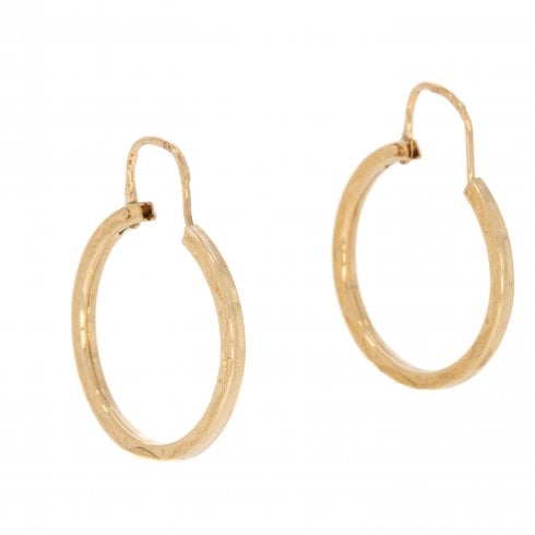 Vintage Gold Patterned Hoop Earrings