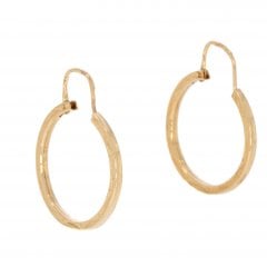 Vintage Gold Patterned Hoop Earrings