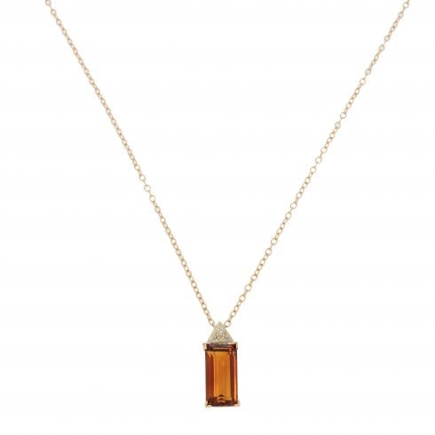 Vintage Gold Quartz & Diamond Pendant