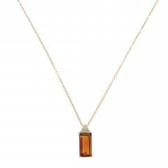 Vintage Gold Quartz & Diamond Pendant