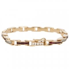 Vintage Gold Ruby & Diamond Bracelet