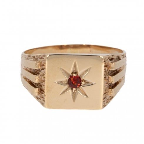 Vintage Gold Ruby Signet Ring