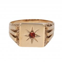 Vintage Gold Ruby Signet Ring