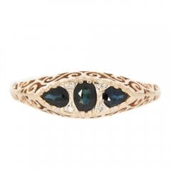 Vintage Gold Sapphire & Diamond Ring