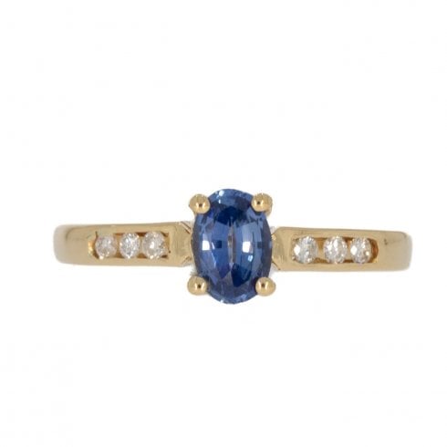 Vintage Gold Sapphire & Diamond Ring