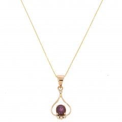 Vintage Gold Star Ruby & Diamond Pendant