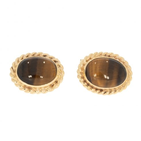 Vintage Gold Tigers eye Cufflinks