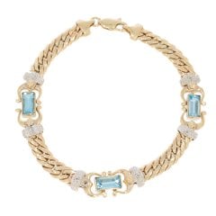 Vintage Gold Topaz & Diamond Bracelet