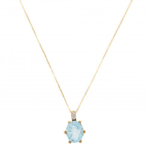 Vintage Gold Topaz & Diamond Pendant