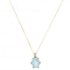 Vintage Gold Topaz & Diamond Pendant