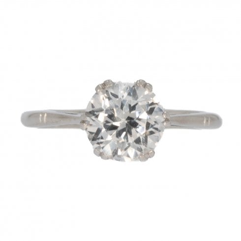 Vintage Gold White Sapphire Solitaire Ring