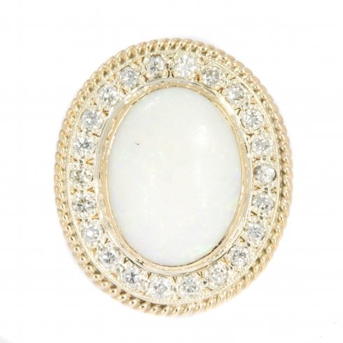 Vintage Opal & Diamond Dress Ring