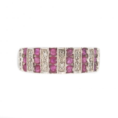 Vintage Pink Sapphire & Diamond Dress Ring