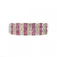 Vintage Pink Sapphire & Diamond Dress Ring