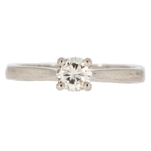 Vintage Platinum Diamond Solitaire Ring