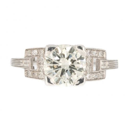 Vintage Platinum Diamond Solitaire Ring