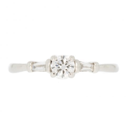 Vintage Platinum Diamond Solitaire Ring