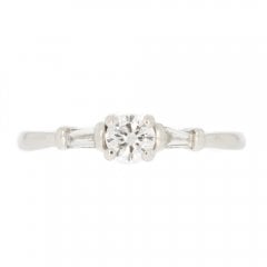 Vintage Platinum Diamond Solitaire Ring