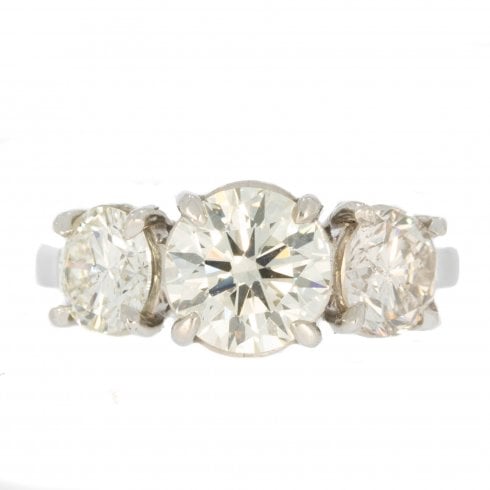 Vintage Platinum Diamond Three-Stone Ring