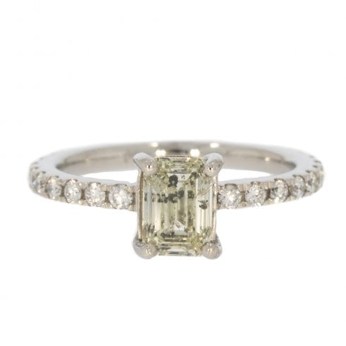Vintage Platinum Emerald-Cut Diamond Solitaire