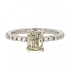 Vintage Platinum Emerald-Cut Diamond Solitaire