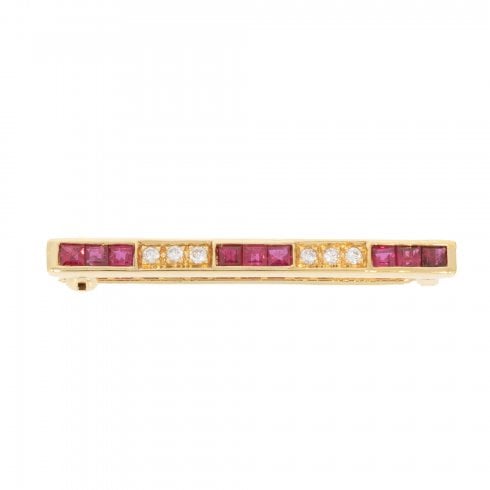 Vintage Ruby & Diamond Brooch