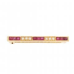 Vintage Ruby & Diamond Brooch