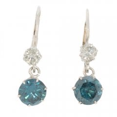 Vintage Silver Diamond Drop Earrings