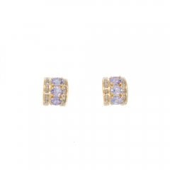 Vintage Tanzanite and Diamond Stud Earrings