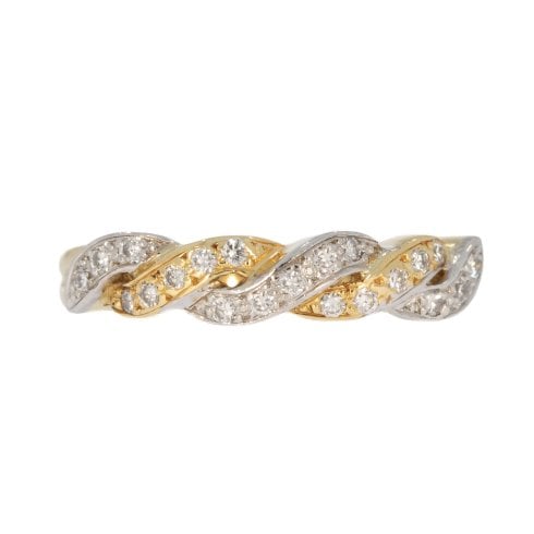 Vintage Two-colour Gold Diamond Twist Ring