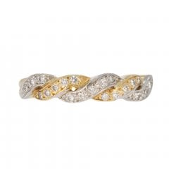 Vintage Two-colour Gold Diamond Twist Ring