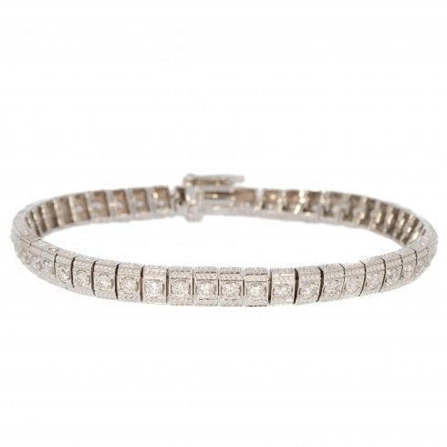Vintage White Gold Diamond Bracelet
