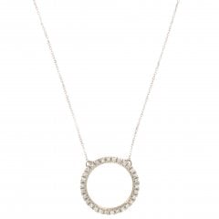 Vintage White Gold Diamond Circle Pendant