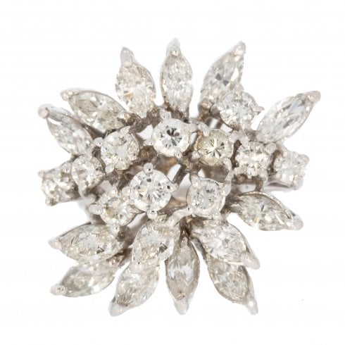 Vintage White Gold Diamond Cocktail Ring