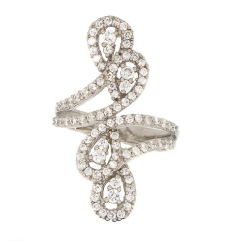Vintage White Gold Diamond Dress Ring