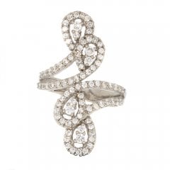 Vintage White Gold Diamond Dress Ring