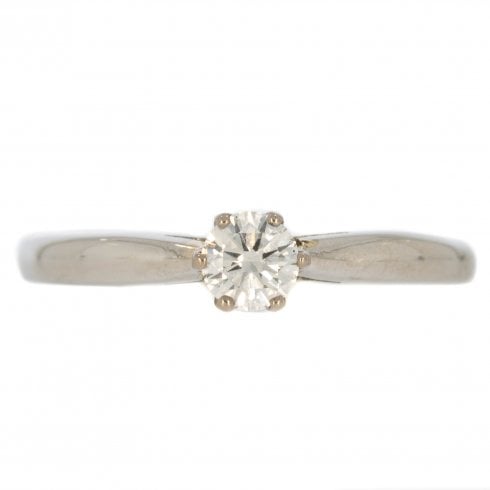 Vintage White Gold Diamond Solitaire Ring