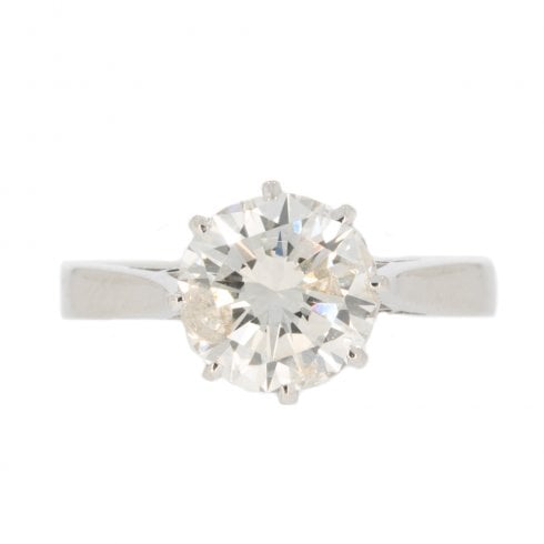 Vintage White Gold Diamond Solitaire Ring