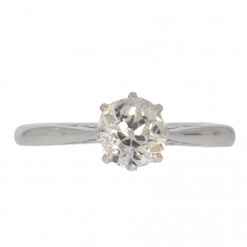 Vintage White Gold Diamond Solitaire Ring