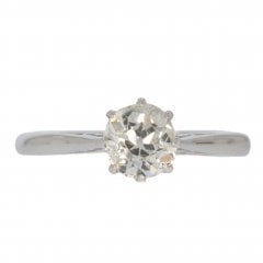 Vintage White Gold Diamond Solitaire Ring