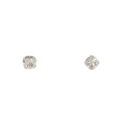 Vintage White Gold Diamond Stud Earrings