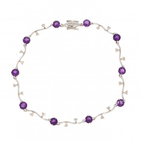 White Gold Amethyst & Diamond Bracelet