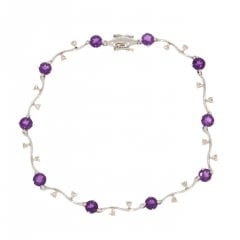 White Gold Amethyst & Diamond Bracelet