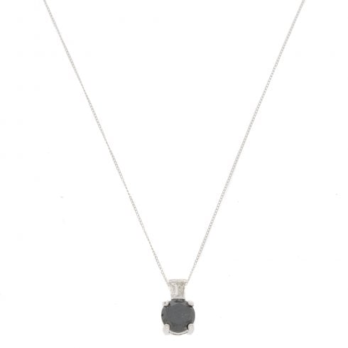 White Gold Black Diamond Pendant