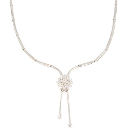 White Gold CZ Drop Collarette