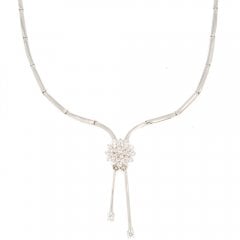 White Gold CZ Drop Collarette