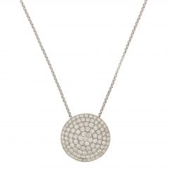 White Gold Diamond Circle Cluster Pendant