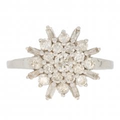 White Gold Diamond Cluster Ring
