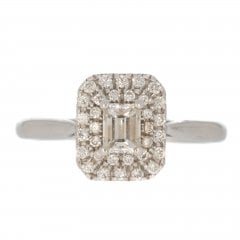 White Gold Diamond Cluster Ring
